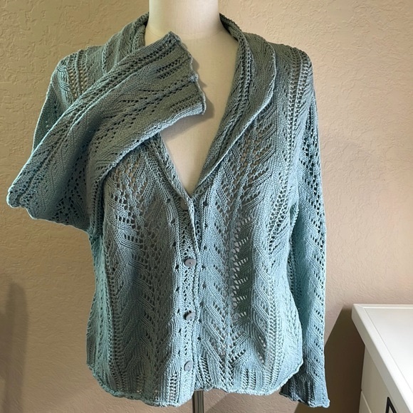 J. Jill Sweaters - J Jill crochet cardigan Sz PL